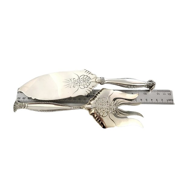 Antique George Shiebler Sterling Silver Sandringham 2pc Fish Serving Set #10180 - Picture 10 of 10